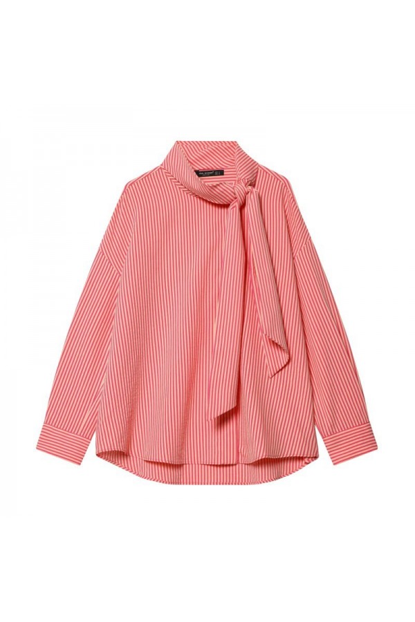 NS1037 / NEWGENS<br/>Striped Oversized Bow Tie Shirt