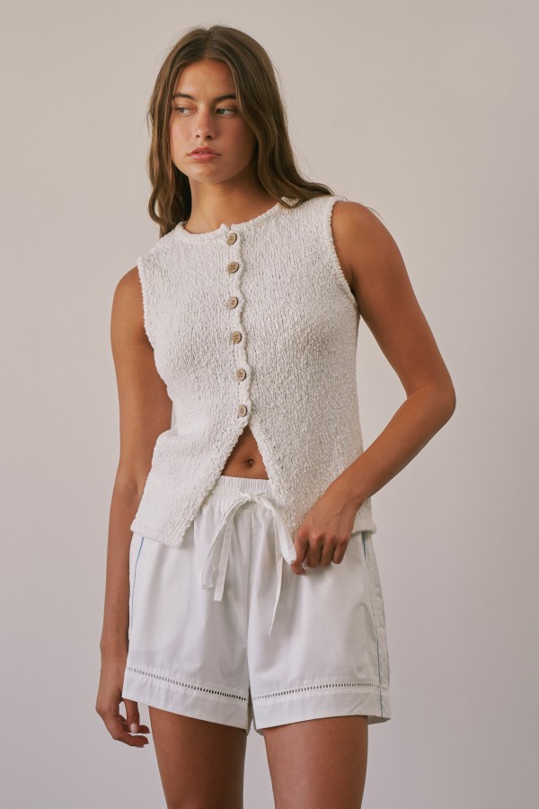 NC3655-1 / CREAMON<br/>Veronica Cotton Knit Vest