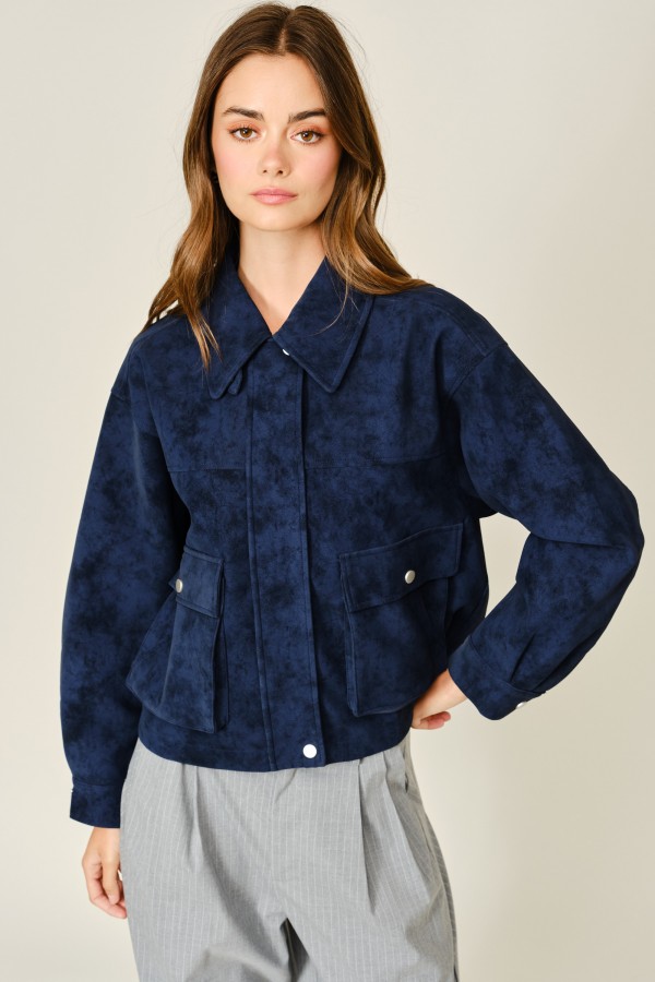 AJJ6165 / Aaron & Amber<br/>SUEDE BOMBER JACKET