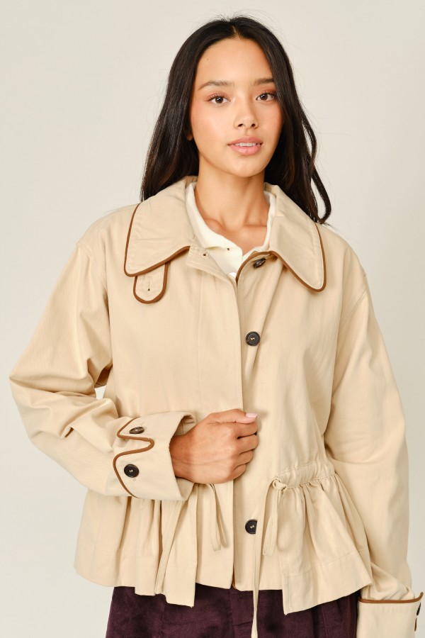 AJJ6215 / Aaron & Amber<br/>LOVELY HALF TRENCH COAT