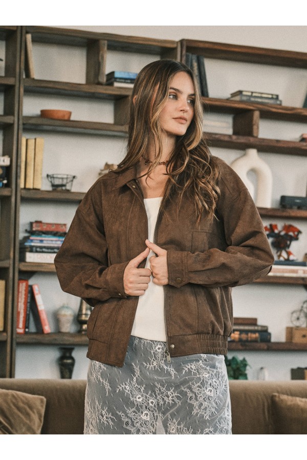 AJJ6622 / Aaron & Amber<br/>OVERSIZED VEGAN LEATHER JACKET