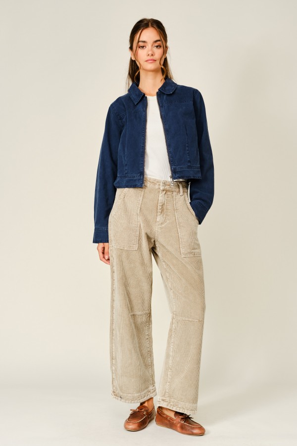 AJP6349 / Aaron & Amber<br/>CORDUROY RELAX FIT BARREL PANTS