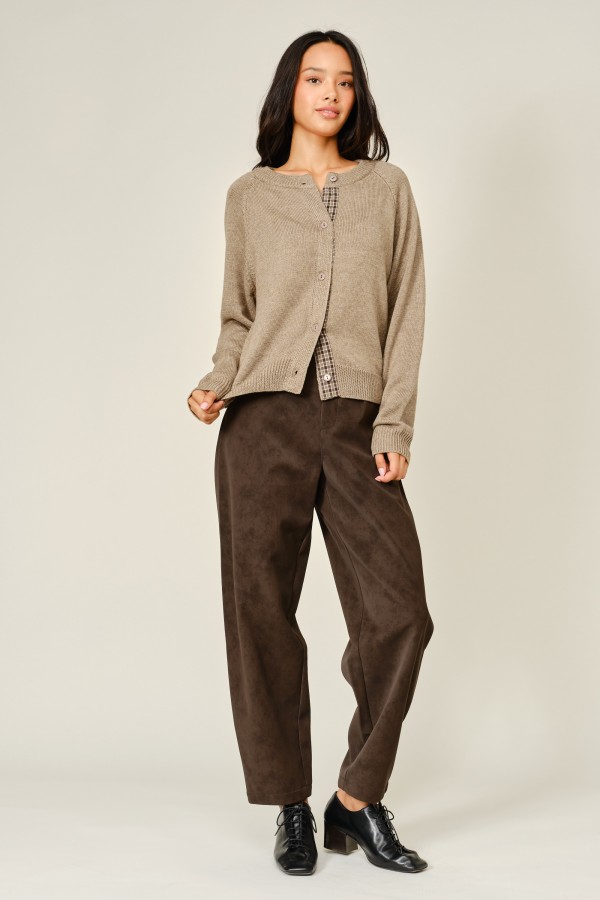AJP6387 / Aaron & Amber<br/>VINTAGE VEGAN LEATHER BARREL PANTS
