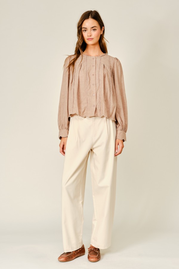 AJP6693 / Aaron & Amber<br/>SOFT PLEATED BARREL PANTS