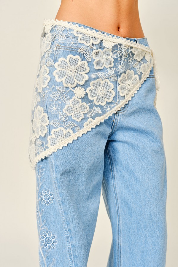 AJS6150 / Aaron & Amber<br/>SCARF LACE WRAP SKIRT