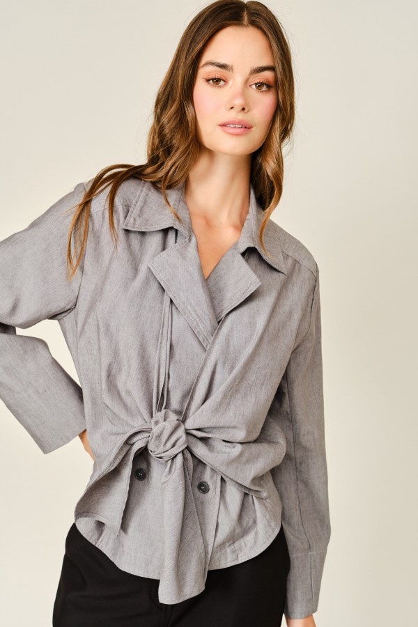 AJT6214 / Aaron & Amber<br/>TIED FRONT BUTTON DOWN SHIRTS