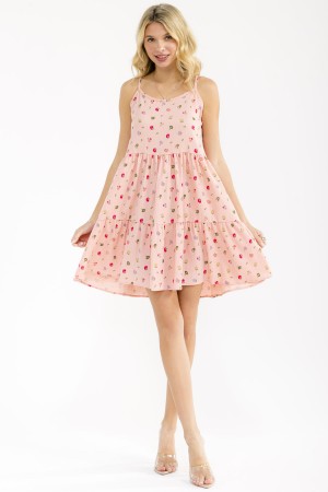 D6276 / 7th Ray<br/>FLORAL TIERED CAMI MINI DRESS