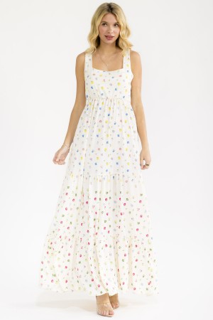 D6277 / 7th Ray<br/>FLORAL TIERED MAXI DRESS