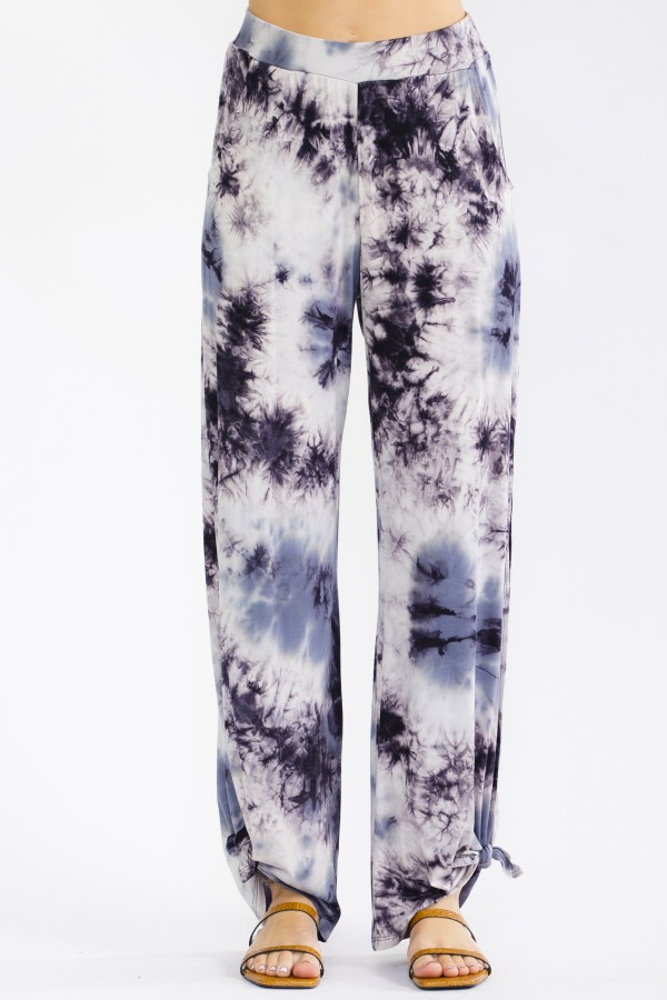 P6362 / 7th Ray<br/>TIE DYE WIDE LEG ANKLE TIE PANTS