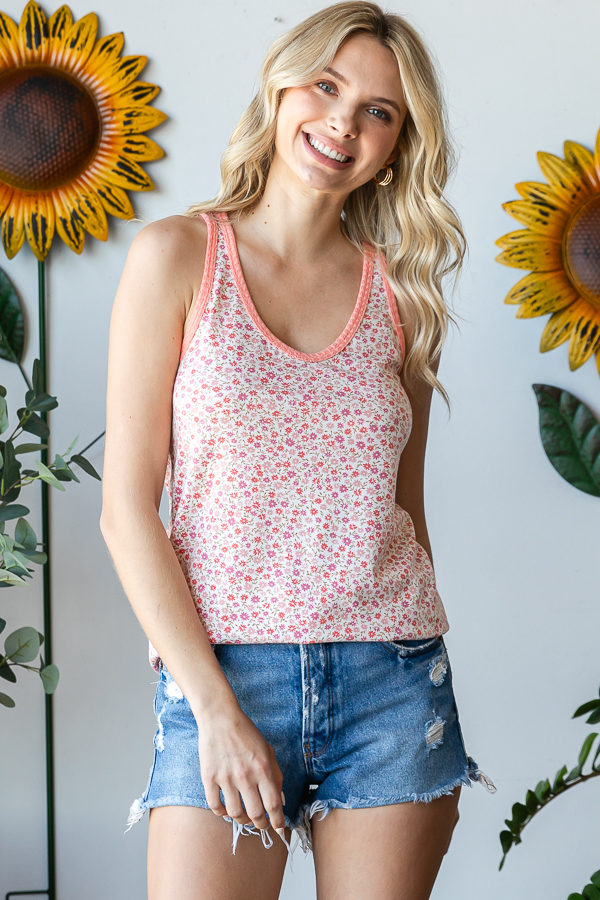 T5553 / 7th Ray<br/>FLORAL TANK TOP