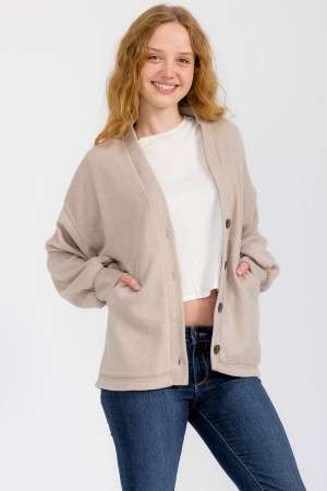 T6040XL / 7th Ray<br/>PLUS GOLD GLITTER DETAIL BUTTON DOWN CARDIGAN
