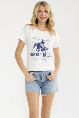 T6281 / 7th Ray<br/>COWBOY RODEO GRAPHIC TEE