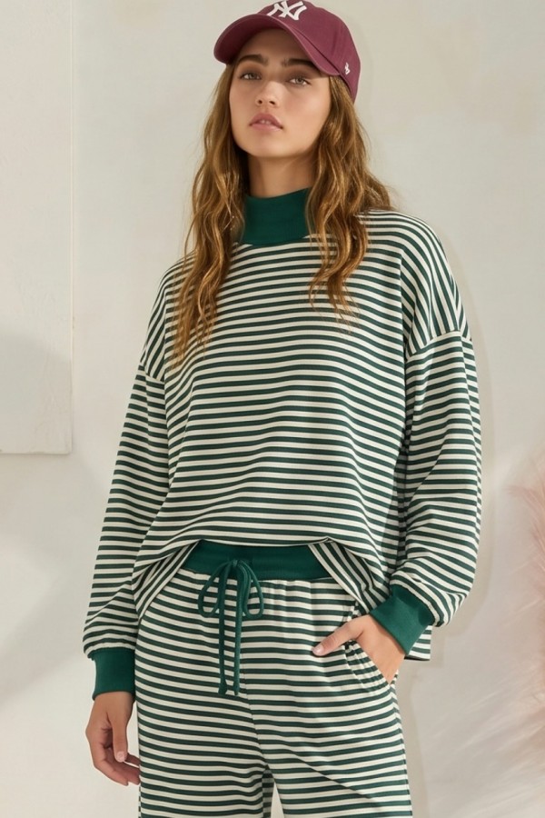 UT7097SET / LIME N CHILI<br/>Casual loungewear top and pants set