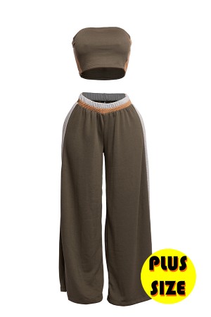 SAP2501X / K-T-O-O<br/>Strapless crop top & wide leg pants set