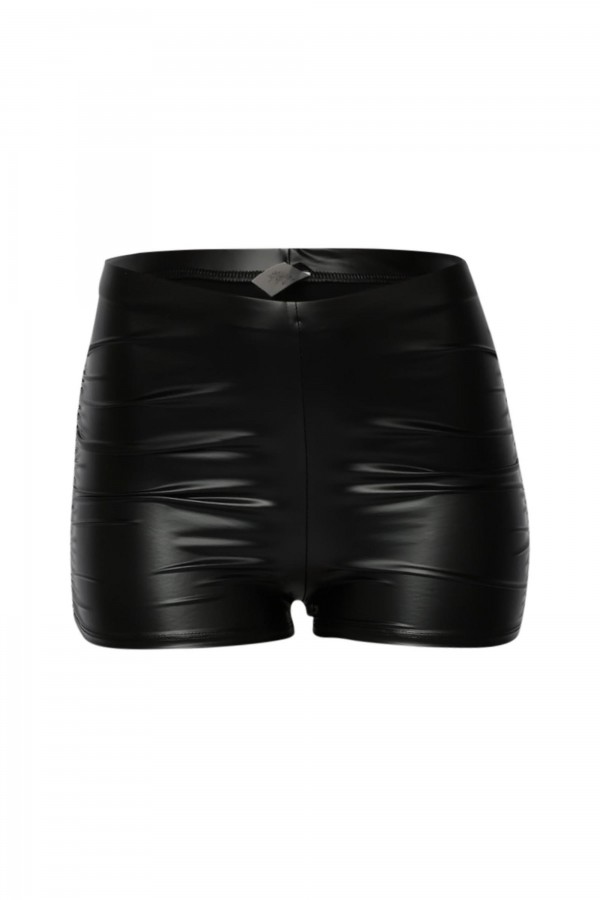 SP3940 / K-T-O-O<br/>Side ruched PU shorts