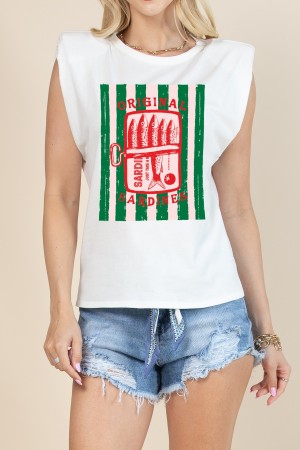 T1154-6510 / Nylon Apparel<br/>Nia Original Sardines Print Tank Top
