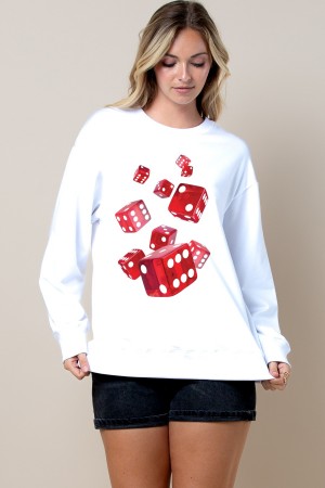 T1655-6696 / Nylon Apparel<br/>Lucky Play Casino Print Sweat Shirts