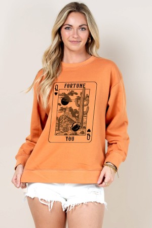 T1655-6700 / Nylon Apparel<br/>Didi Fortune Q Card Print Sweat Shirts