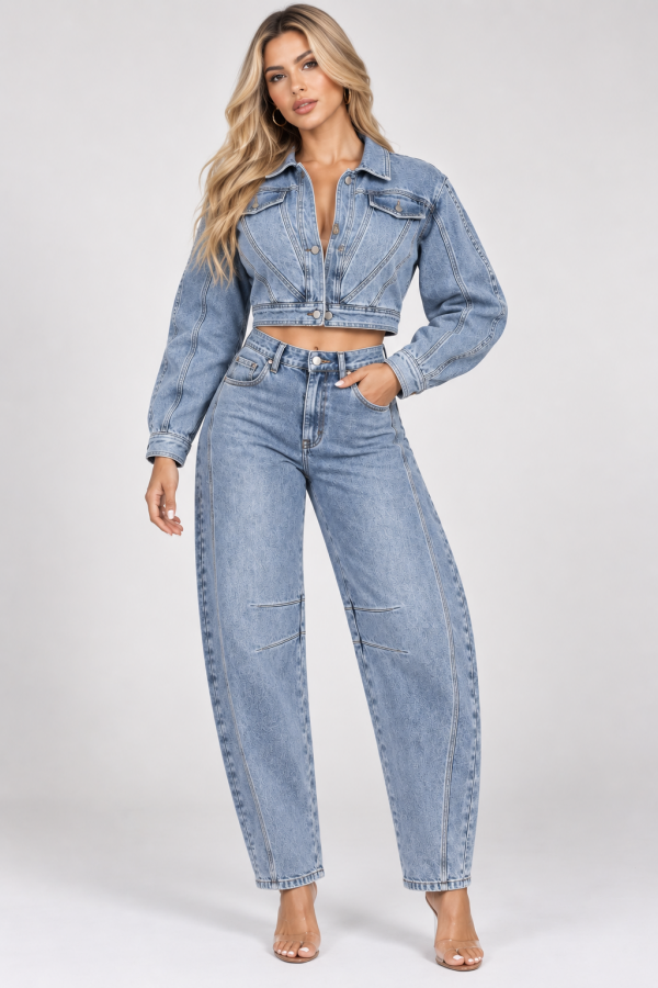 BS-26218 ARLET / BALBOA<br/>Arlet Denim Jacket & Jeans Set