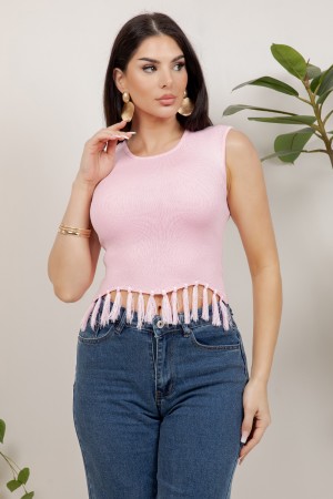 BT-26048 SHAKIRA / BALBOA<br/>SHAKIRA SLEEVE LESS FRINGE TOP