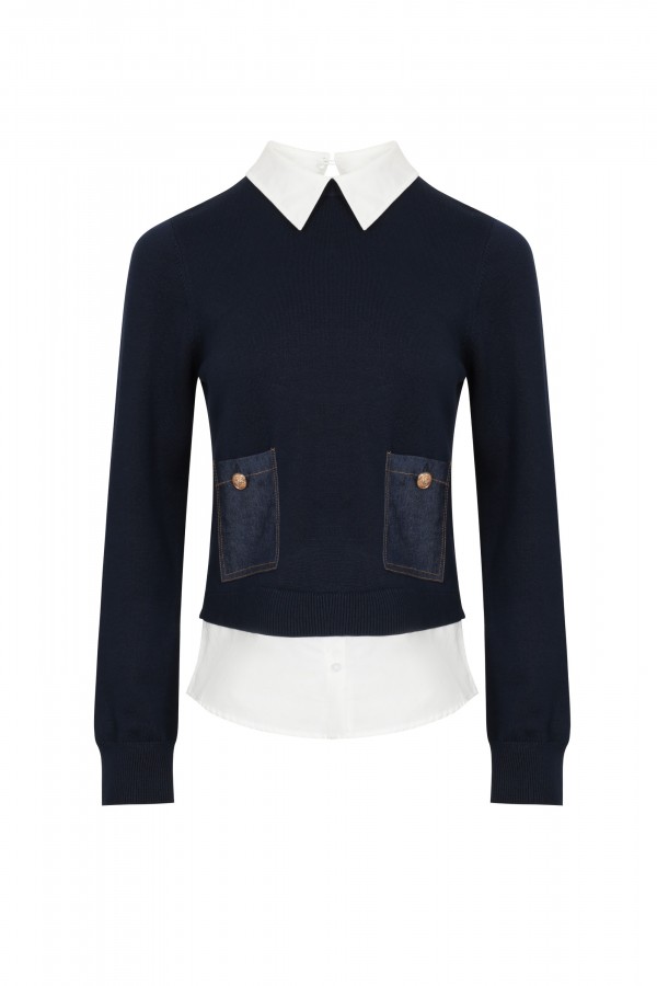 AM1178T / RIVIR<br/>Preppy Perfection in Every Layer Top