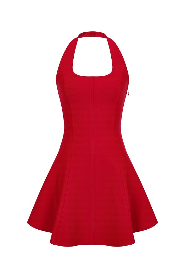 AO523D / RIVIR<br/>Halter Glamour Bandage Mini Dress