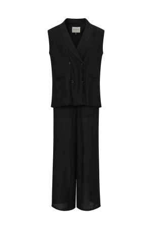 AS962S / RIVIR<br/>Woven Oversized Double Breasted Vest And Pants Set