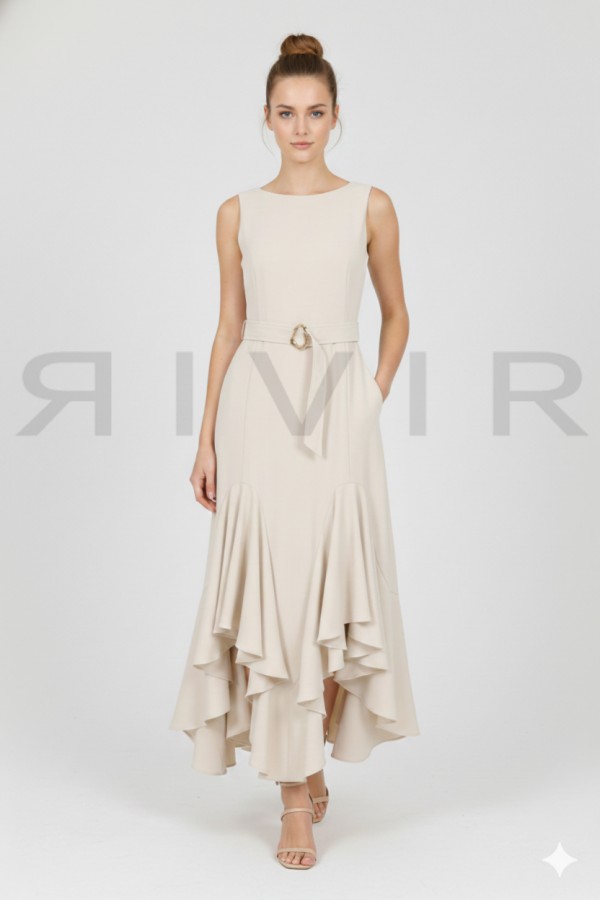DI115 / RIVIR<br/>Super Ruffled Midi Dress