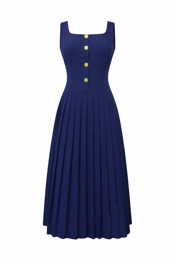 DI118 / RIVIR<br/>Pleated Detail Midi Dress