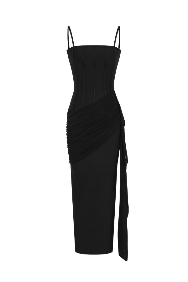 DS073 / RIVIR<br/>bandage sleeveless maxi dress
