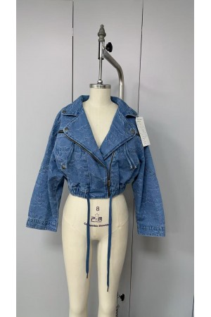 JI017 / RIVIR<br/>The Moto Denim Jacquard Utility Jacket