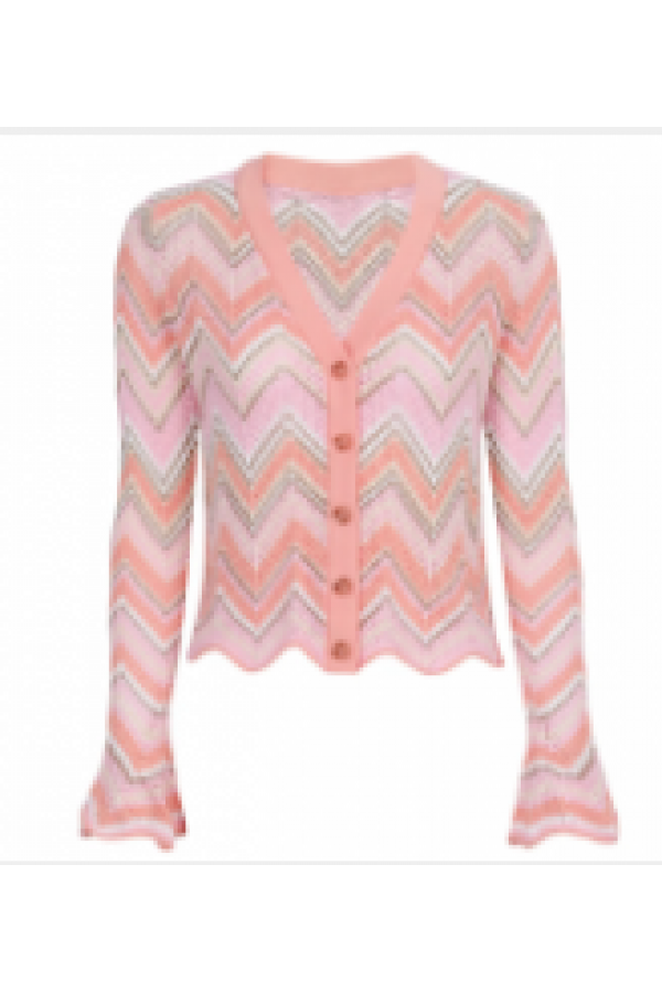 JI022 / RIVIR<br/>Geometric Pattern Knit Cardigan