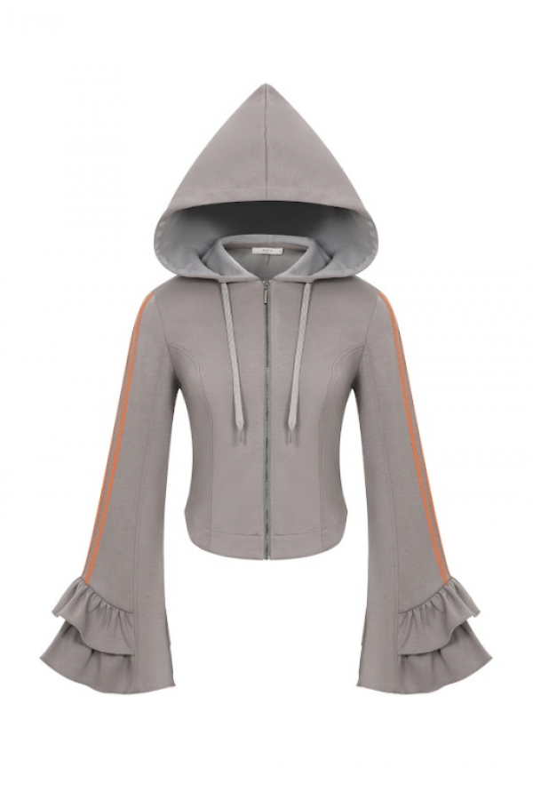 JI023 / RIVIR<br/>Ruffle Bell Slv Hoodie