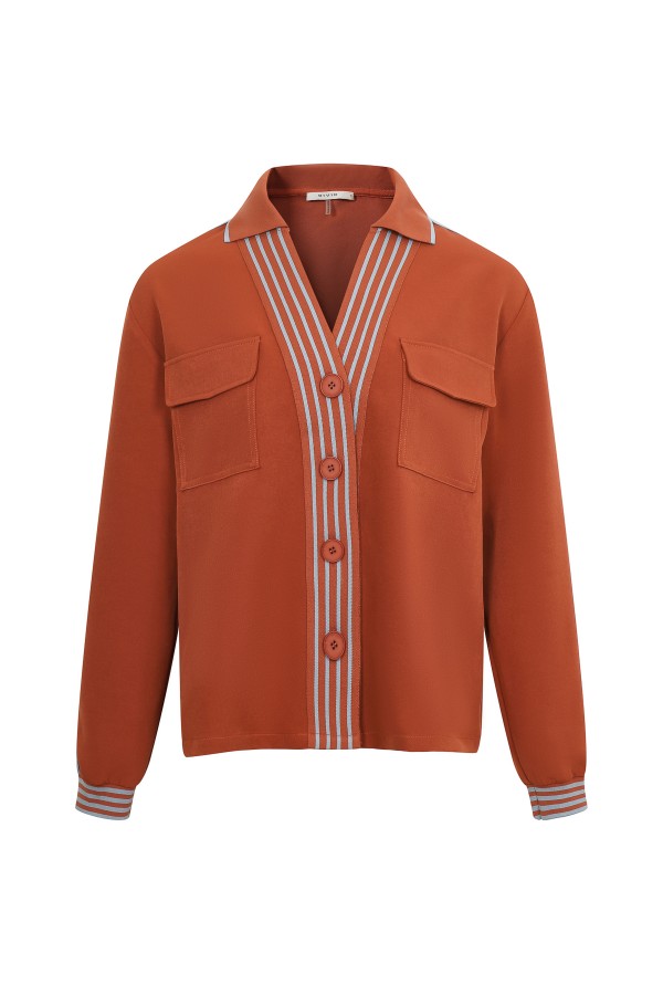 JI066 / RIVIR<br/>Woven Knit Mix Shacket