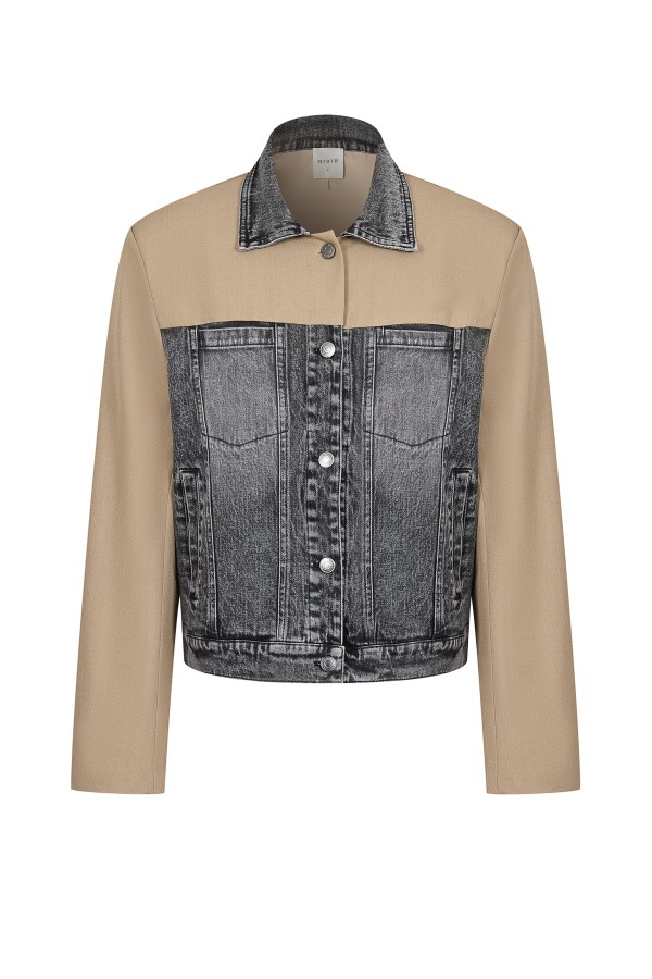 JI175 / RIVIR<br/>Twill Denim Mix Jacket