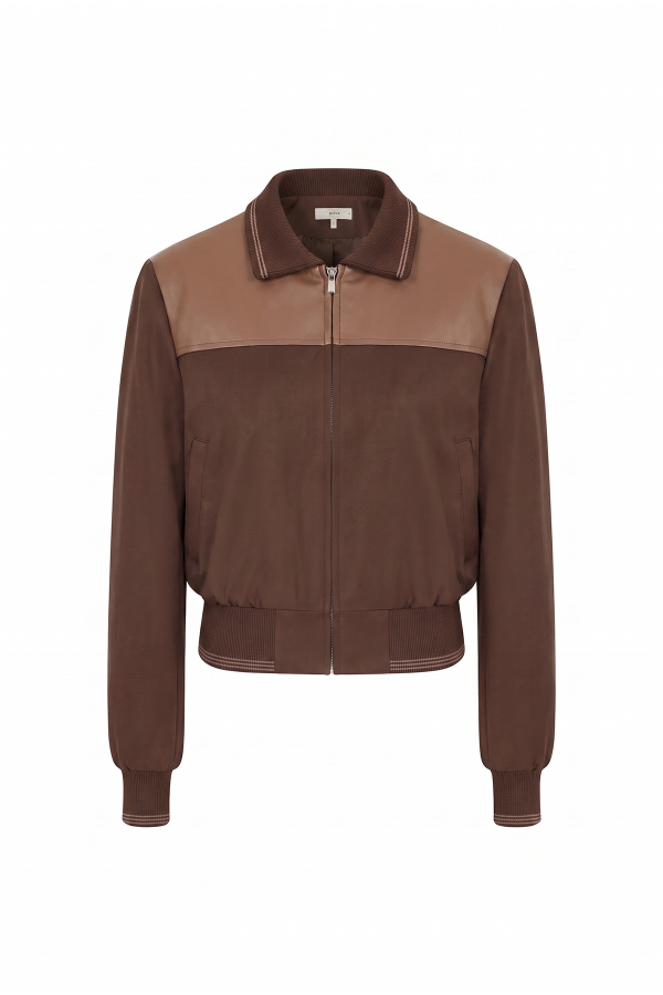 JI195 / RIVIR<br/>Sporty Tweed Bomber Jacket