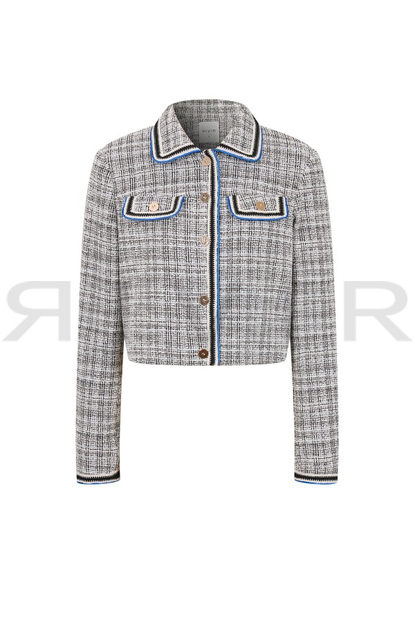 JI219 / RIVIR<br/>Stretchy Tweed Crop Jacket