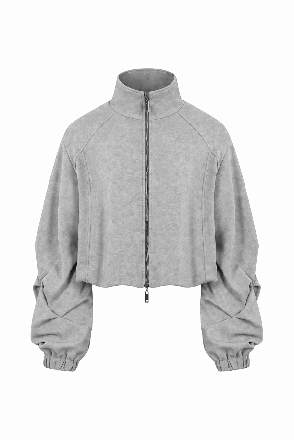JI247 / RIVIR<br/>Pleated Sleeves Knit Jacket