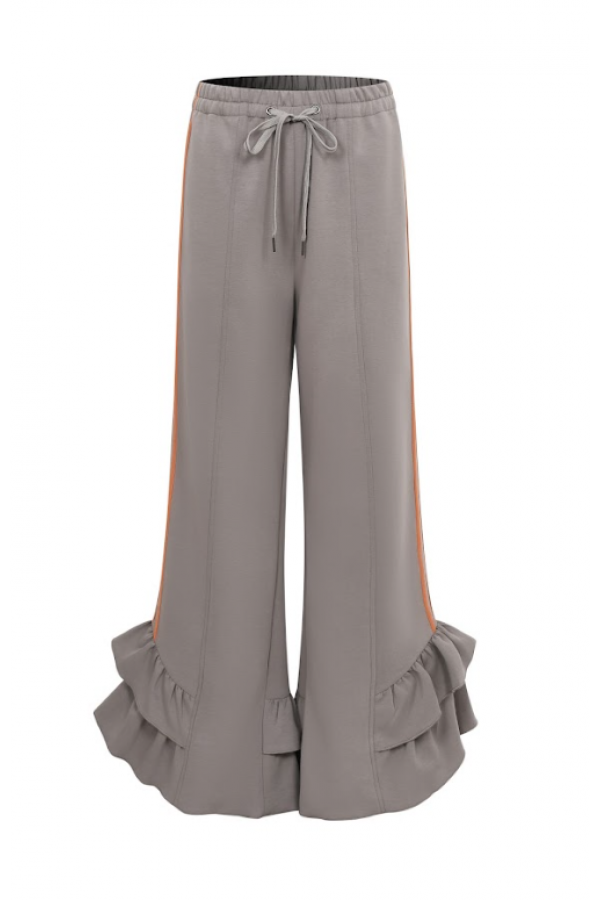 PI023 / RIVIR<br/>Ruffled Hem Wide Pants