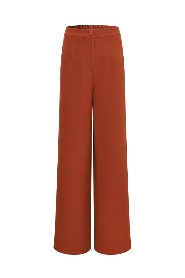 PI066 / RIVIR<br/>Woven Knit Mix Wide Pants
