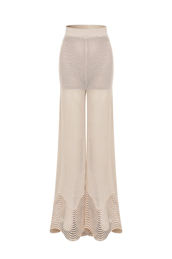 PI096 / RIVIR<br/>Wave trim Knit Pants