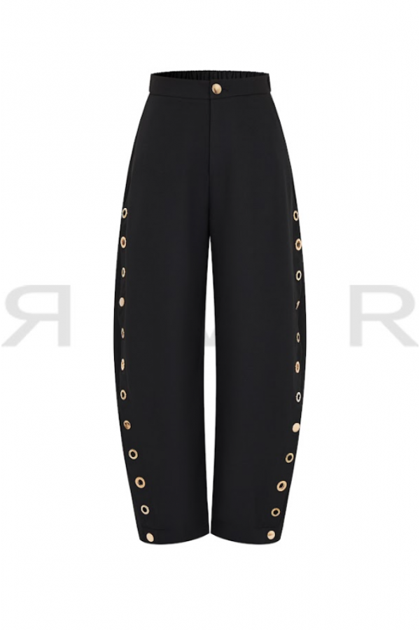 PI160 / RIVIR<br/>Grommet Detail Twill Barrel Pants
