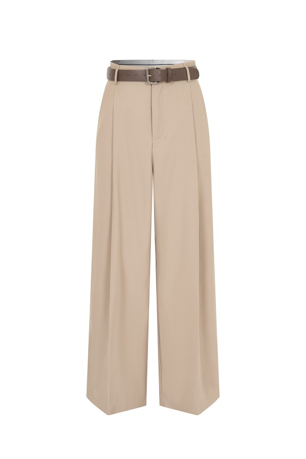 PI199 / RIVIR<br/>Belted Twill Loose Pants