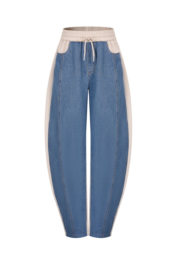 PI273 / RIVIR<br/>Mix Media Barrel Pants