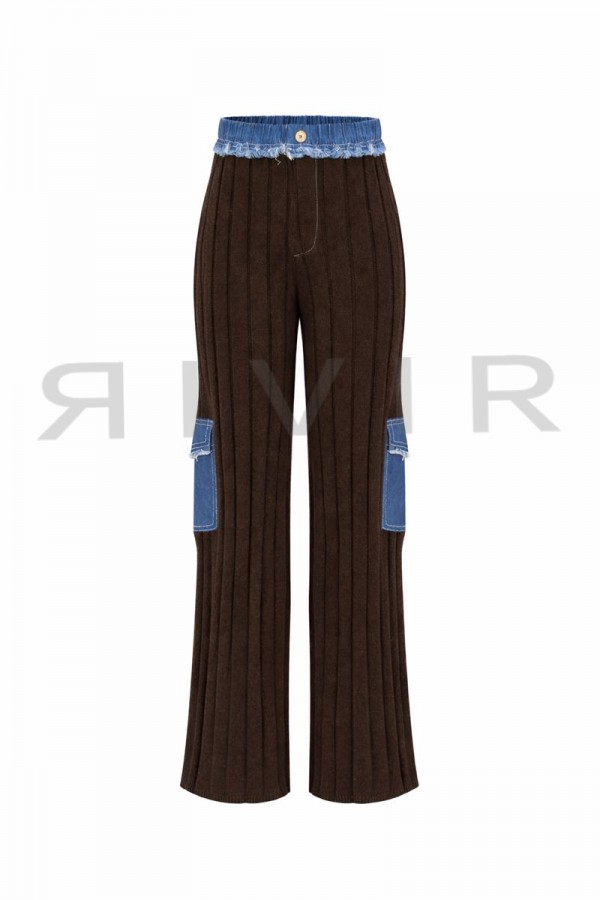 PO313 / RIVIR<br/>Jolie Knit Contrast Cargo Pants