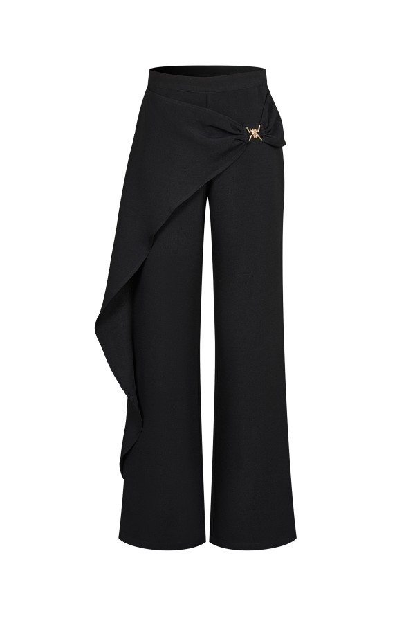 PO449 / RIVIR<br/>Tailored Wrap Trousers With Metal Trim