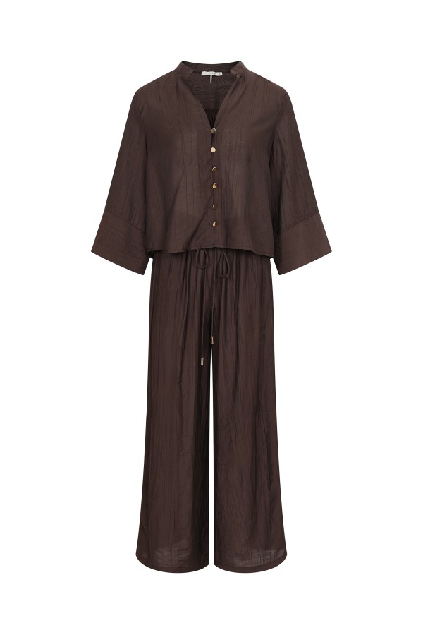 SS010 / RIVIR<br/>Oversized Fit Long Sleeve Top with pants set