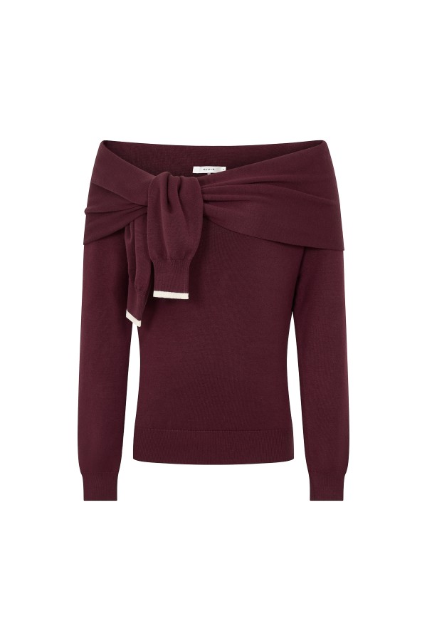 TI177 / RIVIR<br/>long sleeve front tie top