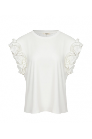 TM009 / RIVIR<br/>SHORT SLEEVE TOP WITH RUFFLES