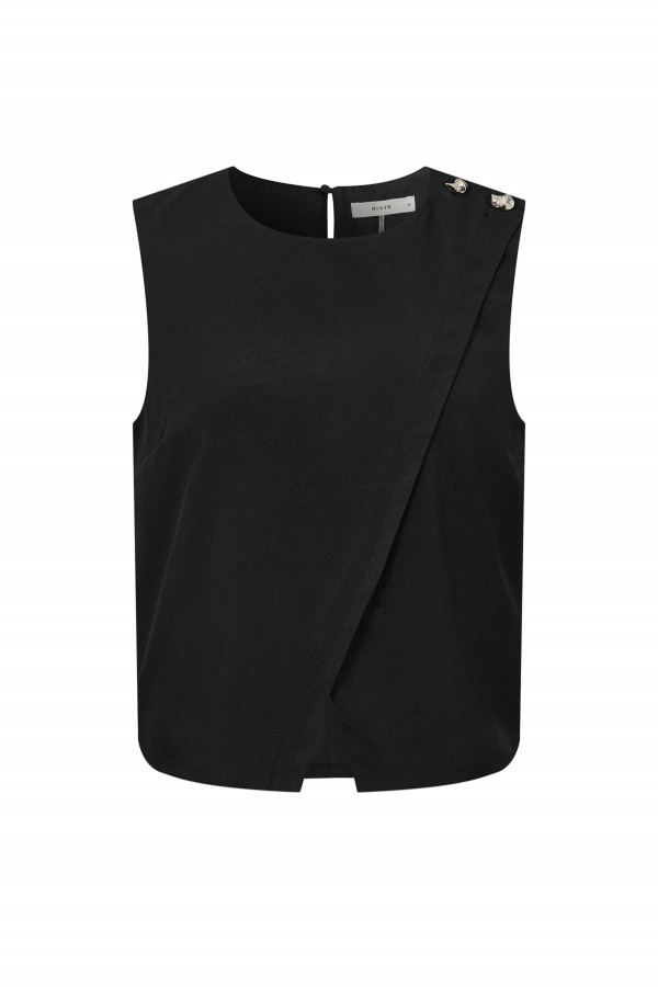 TO232 / RIVIR<br/>sleeveless woven top with button detail